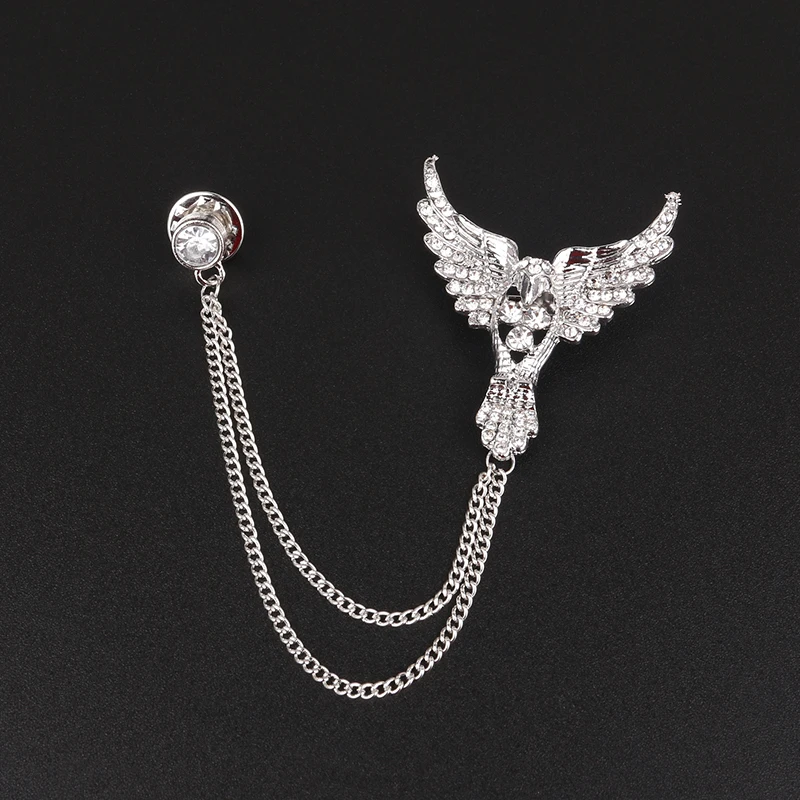 Mdiger Brooches Broches Eagle Fashion Crystal Brooch Tassel Chain Clip Sliver Gold Collar Shirt Buttoned Pin Male Accessories
Mdiger Brooches Broches Eagle Fashion Crystal Brooch Tassel Chain Clip Sliver Gold Collar Shirt Buttoned Pin Male Accessories