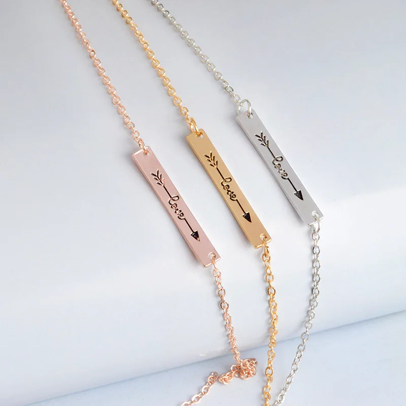 Fashion Love Arrows Label Female Pendant Necklace Rose Gold Silver Charm Valentine's Day Gifts Letter Chain Best Friends Gifts 
Fashion Love Arrows Label Female Pendant Necklace Rose Gold Silver Charm Valentine's Day Gifts Letter Chain Best Friends Gifts
