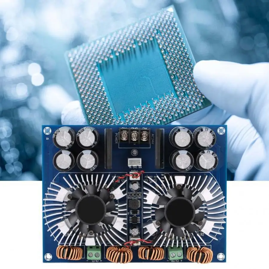 Dual Chip Amplifier Board XH-M254 TDA8954TH Dual Core 2*420W Digital Audio Power Amplifier Board Module with Fan Switch Caps
Dual Chip Amplifier Board XH-M254 TDA8954TH Dual Core 2*420W Digital Audio Power Amplifier Board Module with Fan Switch Caps