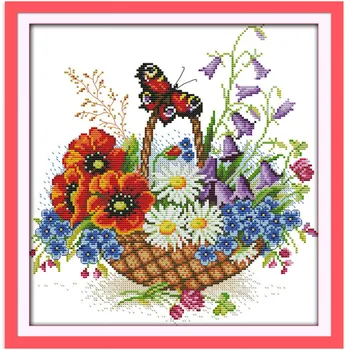 Wholesale Flower Basket And Butterfly Needlework Stitch DIY 11CT 14CT DMC Counted Cross Stitch Kits For Embroidery Cross-stitch
Wholesale Flower Basket And Butterfly Needlework Stitch DIY 11CT 14CT DMC Counted Cross Stitch Kits For Embroidery Cross-stitch