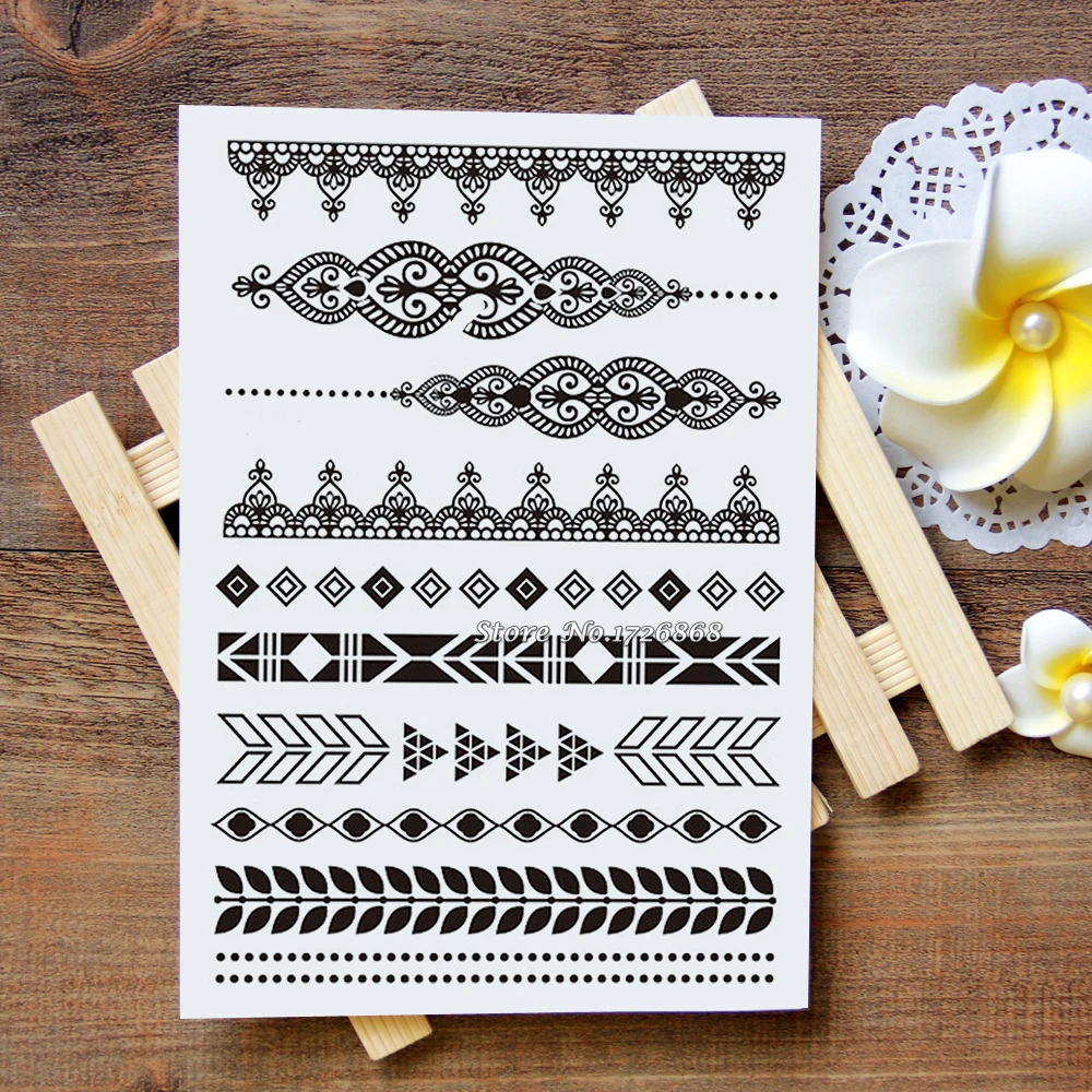Waterproof Metallic Gold Silver White Temporary Tattoo For Black India Henna Tattoo Love Flower Pattern #022
Waterproof Metallic Gold Silver White Temporary Tattoo For Black India Henna Tattoo Love Flower Pattern #022