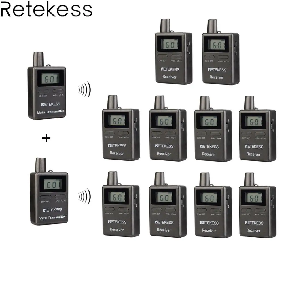 Retekess TT105 2.4GHz Professional Wireless Tour Guide System 2 Transmitter+10 Receiver for Traveling Museum Visit Conference
Retekess TT105 2.4GHz Professional Wireless Tour Guide System 2 Transmitter+10 Receiver for Traveling Museum Visit Conference