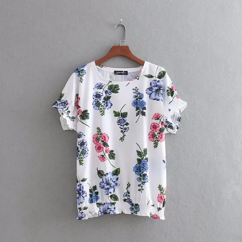 European Style 2019 Summer New Fashion Delicate Floral Print Short Sleeves T-shirt, Women Vintage Casual Chiffon O-neck Tops
European Style 2019 Summer New Fashion Delicate Floral Print Short Sleeves T-shirt, Women Vintage Casual Chiffon O-neck Tops