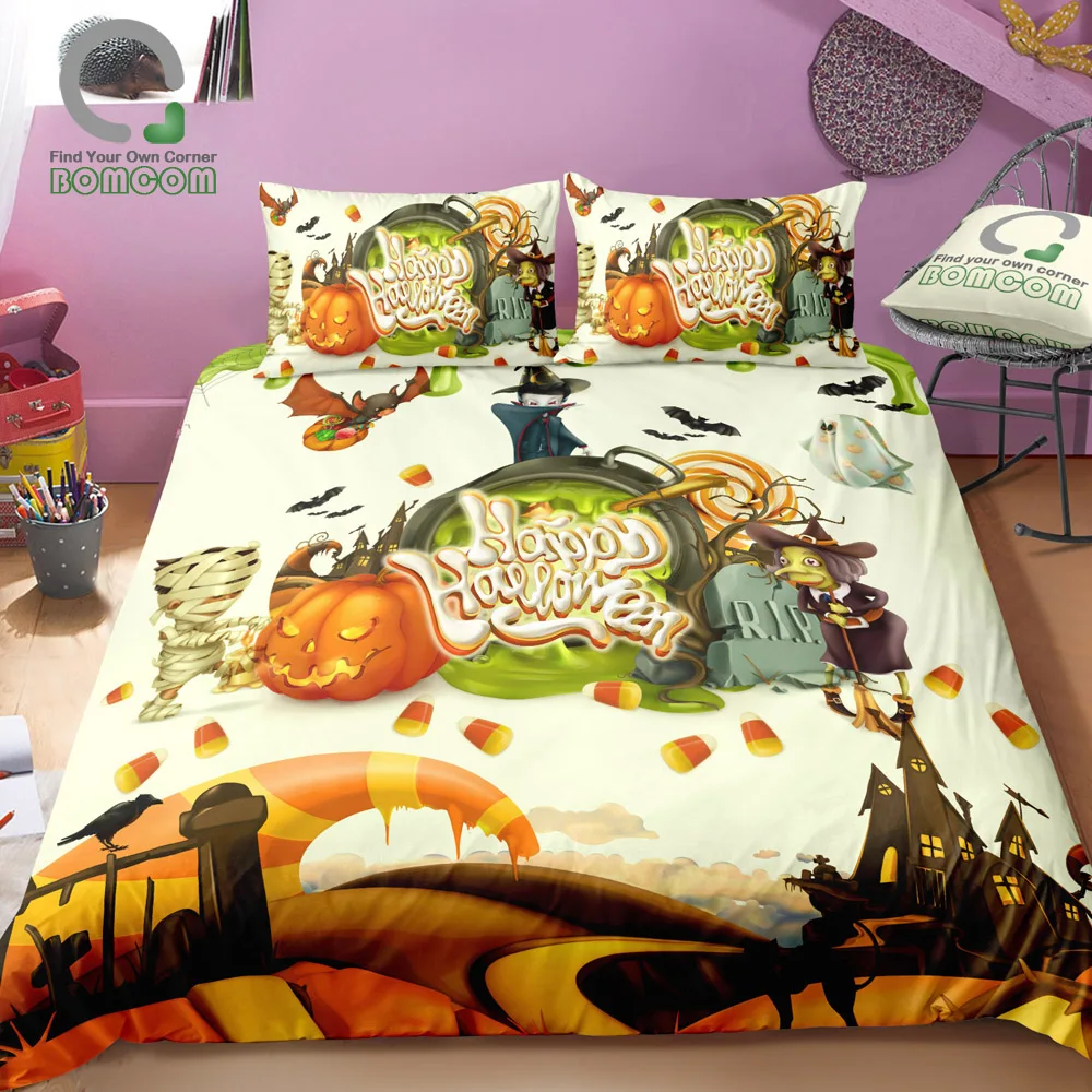 BOMCOM 3D Digital Printing Happy Halloween Halloween Icons Pumpkin Ghost Spider Witch Vampire Zombie Duvet Cover 100% Microfiber
BOMCOM 3D Digital Printing Happy Halloween Halloween Icons Pumpkin Ghost Spider Witch Vampire Zombie Duvet Cover 100% Microfiber