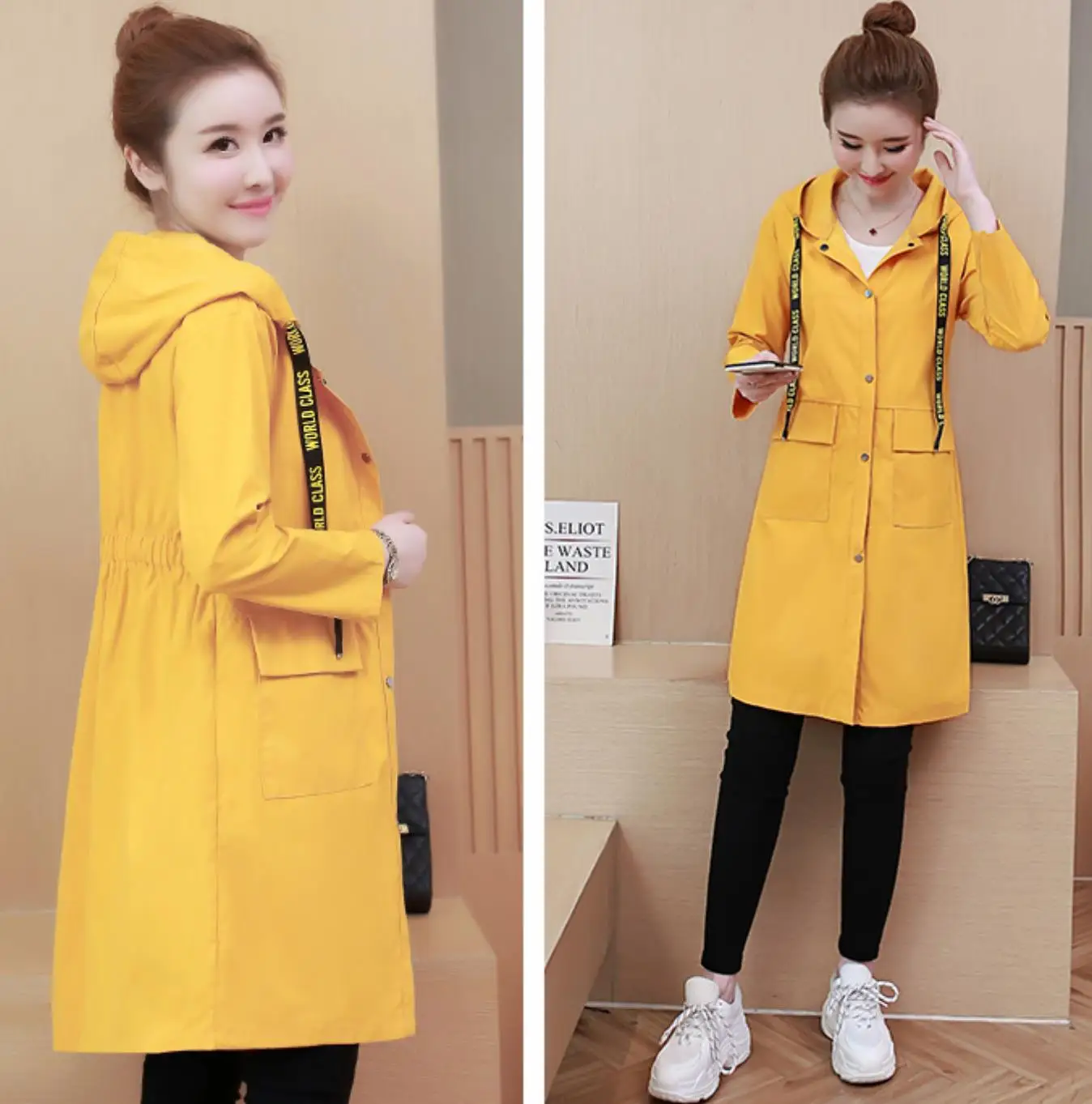 Plus Size Female Windbreaker 2019 New Spring Korean Hooded Long Trench Coat Female Loose Large Size Women Basic Coats Clothing
Plus Size Female Windbreaker 2019 New Spring Korean Hooded Long Trench Coat Female Loose Large Size Women Basic Coats Clothing