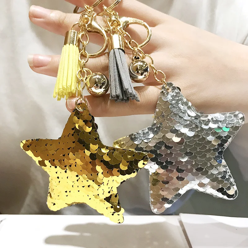Selling Double-sided Reflective Sequins Five-pointed Star Keychain High-end Couple Bag Pendants Exquisite Car Accessories
Selling Double-sided Reflective Sequins Five-pointed Star Keychain High-end Couple Bag Pendants Exquisite Car Accessories