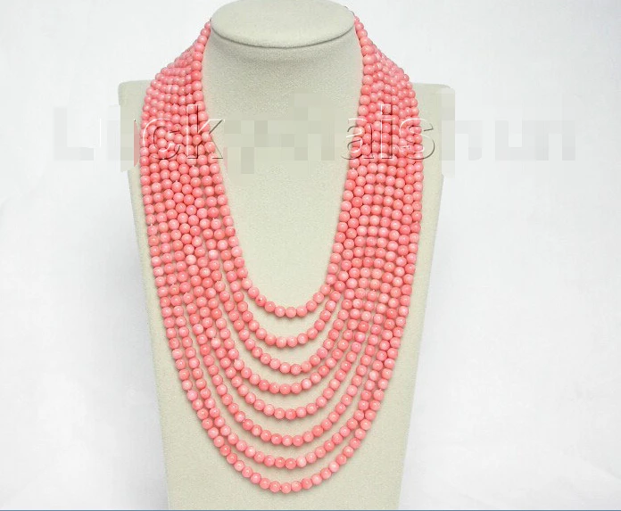 TP354 U61 >>>>>>Genuine 8row 17"-25" round pink coral beads necklace 925s clasp j8566
TP354 U61 >>>>>>Genuine 8row 17"-25" round pink coral beads necklace 925s clasp j8566