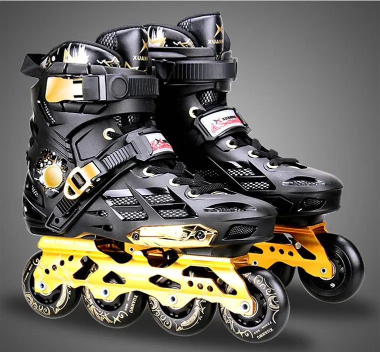 Image High quality!XW New Adult Professional Inline Skates Roller Skating Shoes Unisex Durable Slalom Braking Hockey Patines Rollerbla