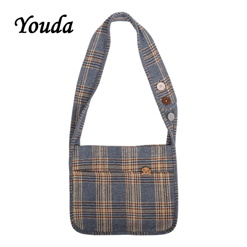 Youda Retro Package Lazy Style Shoulder Bags British Plaid Woolen Material Messenger Bag Button Decoration Cat Embroidery Tote
Youda Retro Package Lazy Style Shoulder Bags British Plaid Woolen Material Messenger Bag Button Decoration Cat Embroidery Tote