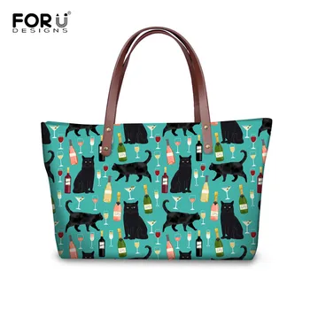 FORUDESIGNS Handbags Bags for Women 2019 Black Cat Wine Pattern Casual Female Totes Bags Top-Handle Shoulder Bag Bolsos Mujer
FORUDESIGNS Handbags Bags for Women 2019 Black Cat Wine Pattern Casual Female Totes Bags Top-Handle Shoulder Bag Bolsos Mujer