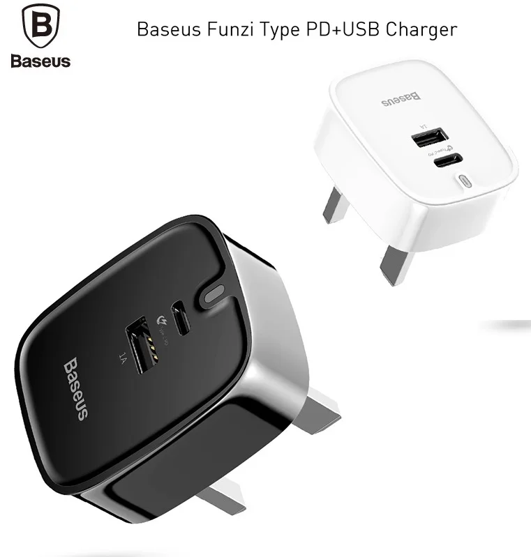 BASEUS Brand UK Standard Type-C PD + USB Charger Adapter Travel Charging Plug For Macbook iPhone Universal Phones & Tablets
BASEUS Brand UK Standard Type-C PD + USB Charger Adapter Travel Charging Plug For Macbook iPhone Universal Phones & Tablets