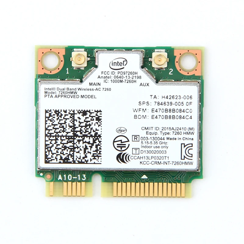 Dual Band Wireless Wifi Card For Intel AC7260 7260HMW ac Mini PCI-E 2.4G/5Ghz Wlan Bluetooth 4.0 Wifi Card 802.11 ac/a/b/g/n 9