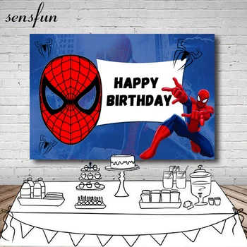 Sensfun Superhero Spiderman Mask Blue Backdrop For Photo Studio Customize Boys Happy Birthday Photography Backgrounds 7X5FT
Sensfun Superhero Spiderman Mask Blue Backdrop For Photo Studio Customize Boys Happy Birthday Photography Backgrounds 7X5FT
