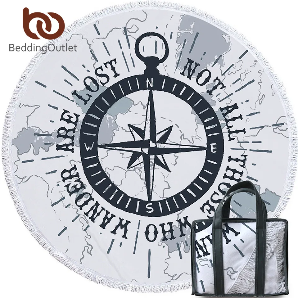 BeddingOutlet Compass Round Beach Towel Nautical Map Tassel Tapestry Yoga Mat Navy Blue and White Stylish Toalla Blanket 150cm
BeddingOutlet Compass Round Beach Towel Nautical Map Tassel Tapestry Yoga Mat Navy Blue and White Stylish Toalla Blanket 150cm
