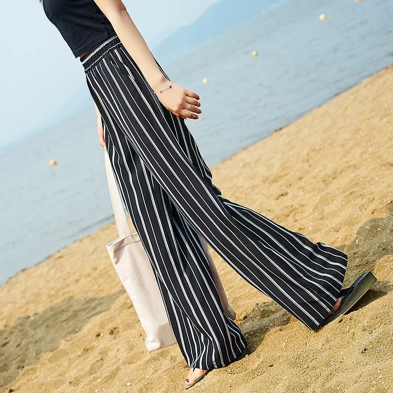 Korean Style Fashion Wide Leg Pants Women High Waist Stripe Trousers Casual Summer Street Wear
Korean Style Fashion Wide Leg Pants Women High Waist Stripe Trousers Casual Summer Street Wear