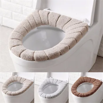 Warm Soft Toilet Cover Seat Lid Pad Bathroom Closestool Protector Bathroom Accessories Set Toilet Seat Cover Mat