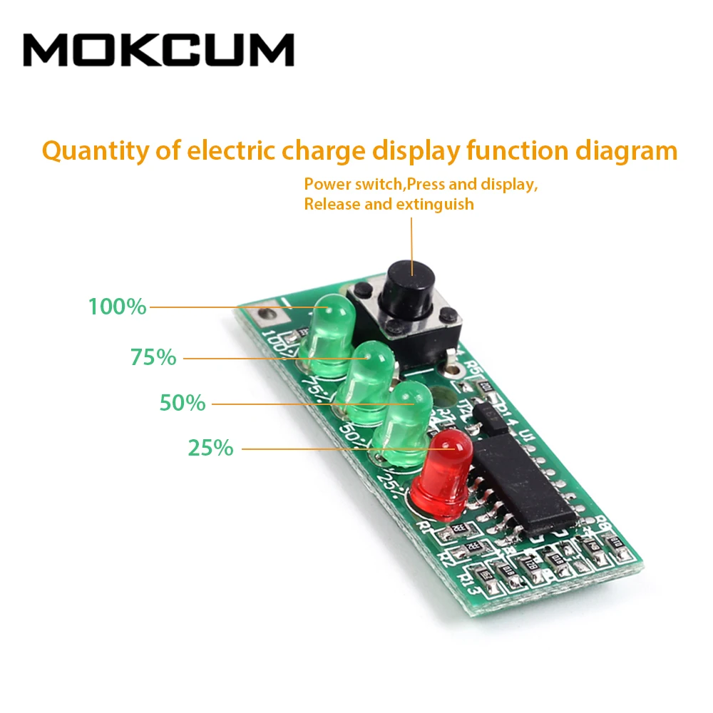 Power Indicator 4-Level Battery Tester for 3S 12V Lithium Battery Saturation voltage 12.6V Quantity of Electric Charge Display
Power Indicator 4-Level Battery Tester for 3S 12V Lithium Battery Saturation voltage 12.6V Quantity of Electric Charge Display