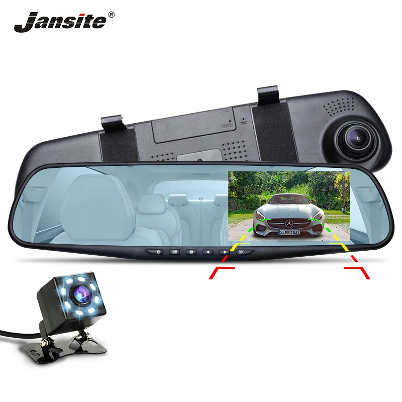 Jansite 4.3" Car DVR Dual Lens FHD Car Camera Video Recorder Rearview Mirror With Waterproof 8 led light Rear view dvr Dashcam
Jansite 4.3" Car DVR Dual Lens FHD Car Camera Video Recorder Rearview Mirror With Waterproof 8 led light Rear view dvr Dashcam