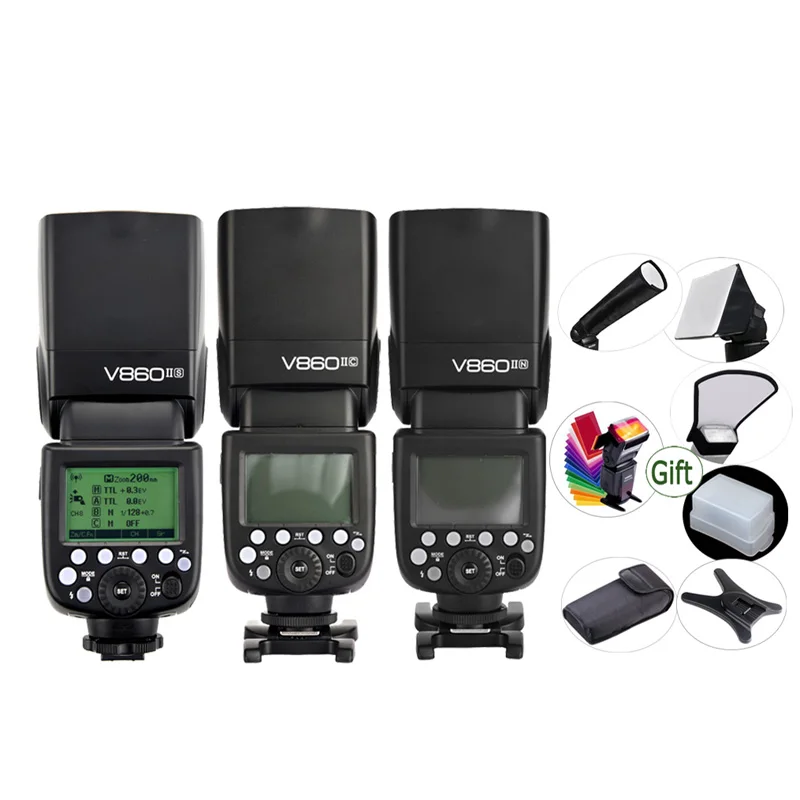 

GODOX V860IIC V860IIN V860IIS V860IIO V860IIF Li-ion Battery TTL 2.4G HSS Flash Speedlite for Canon Nikon Sony Olympus Fuji