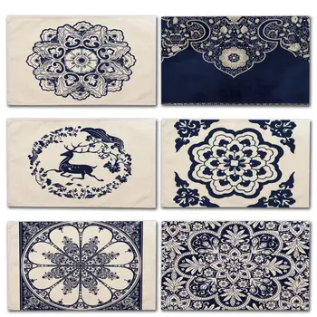 1Pcs Blue and white porcelain Pattern Placemat Dining Table Mat Tea Coaster Cotton Linen Pad Cup Mats 42*32cm Home Decor MC0034
1Pcs Blue and white porcelain Pattern Placemat Dining Table Mat Tea Coaster Cotton Linen Pad Cup Mats 42*32cm Home Decor MC0034