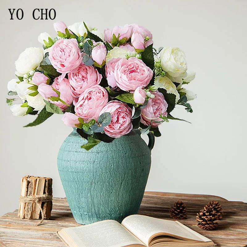 YO CHO 5 Heads Roses Artificial Flowers White Peonies Pink Silk Flowers Fake Roses Peony Bouquet Wedding Decor for Home Flowers
YO CHO 5 Heads Roses Artificial Flowers White Peonies Pink Silk Flowers Fake Roses Peony Bouquet Wedding Decor for Home Flowers