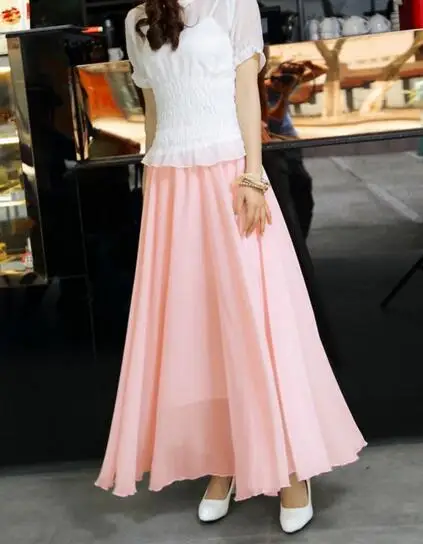 New 2019 Women Boho Double layer Chiffon Long Maxi Skirt Lady Beach High Wait Skirt Causal Sundress Mulheres Do Partido Boho
New 2019 Women Boho Double layer Chiffon Long Maxi Skirt Lady Beach High Wait Skirt Causal Sundress Mulheres Do Partido Boho