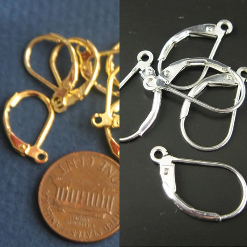 10x16mm Earring Clasp 20 Pcs Bronze Tone Plain Leverback Earring Findings