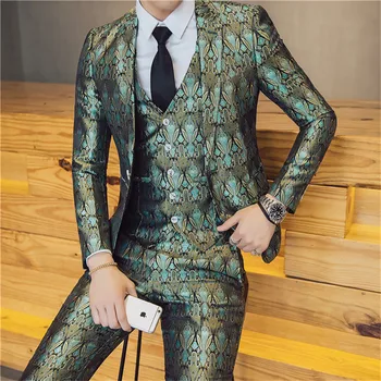 2019 New Brand Men Suits Wedding Slim Fit Blazers Suit Business Male Singer Tuxedos Groom Prom Party Suits Jacket+Pants+Vest
2019 New Brand Men Suits Wedding Slim Fit Blazers Suit Business Male Singer Tuxedos Groom Prom Party Suits Jacket+Pants+Vest