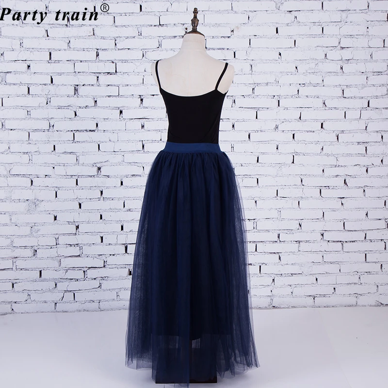 2018 Spring Fashion Womens Lace Princess Fairy Style 4 layers Voile Tulle Skirt Bouffant Puffy Fashion Skirt Long Tutu Skirts 30