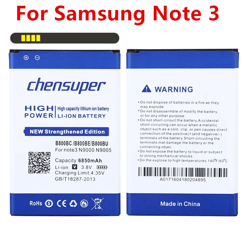 

NEW 6850mAh B800BC B800BU/E Battery for Samsung Galaxy Note 3 III note3 N9000 N9005 N900A N900 N9002 N9008 N9009 N9006 N9008