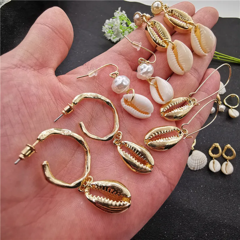 Bohemia Gold Color Cowrie Shell Earring for Women Geometric Imitation Pearl Statement Drop Earring Brincos 2019 Fashion Jewelry
Bohemia Gold Color Cowrie Shell Earring for Women Geometric Imitation Pearl Statement Drop Earring Brincos 2019 Fashion Jewelry
