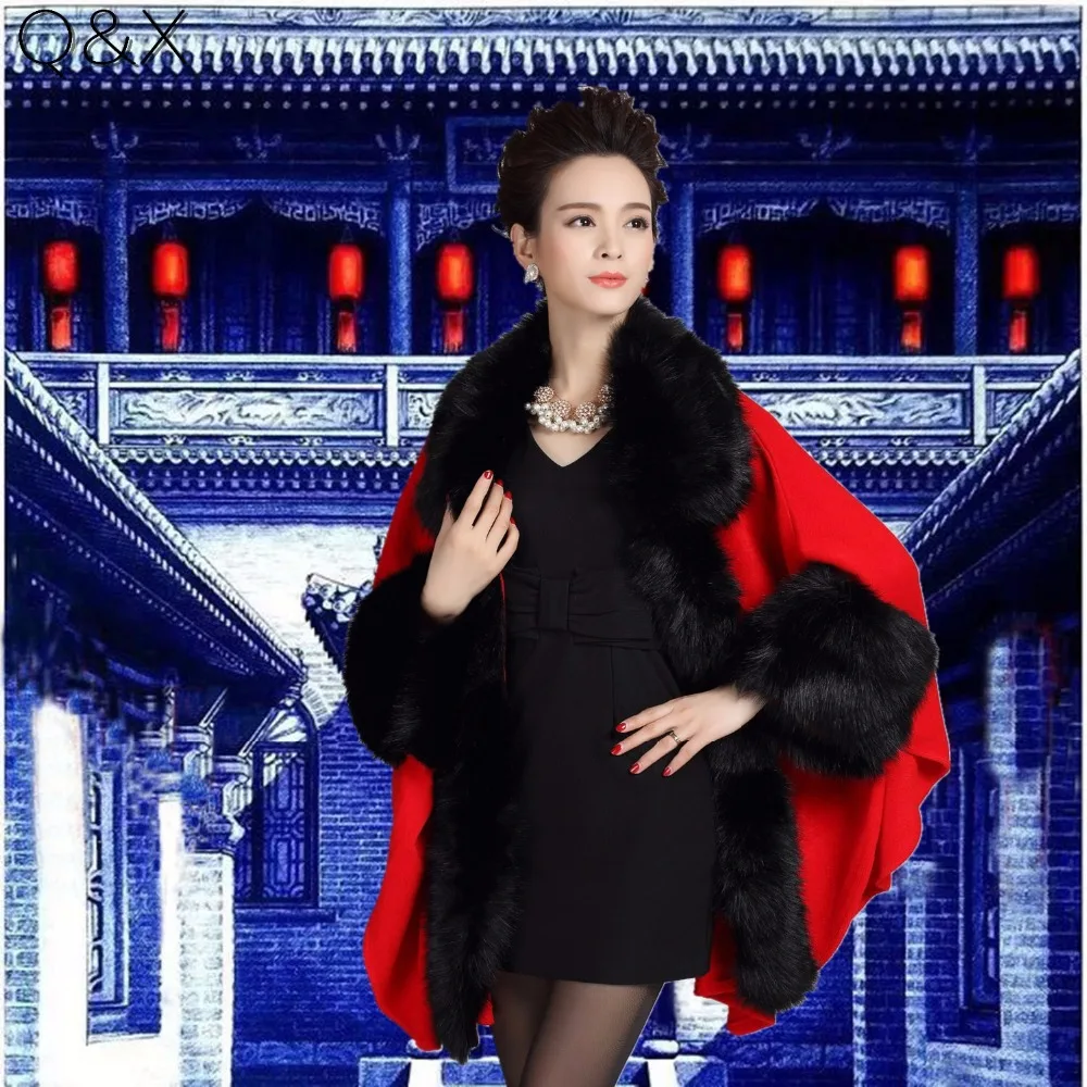 2020 Winter New Large Size Women's Knitted Cardigan Imitation Fox Fur Cape Wedding Shawl Fashion Poncho With Fur Sleeves
2020 Winter New Large Size Women's Knitted Cardigan Imitation Fox Fur Cape Wedding Shawl Fashion Poncho With Fur Sleeves