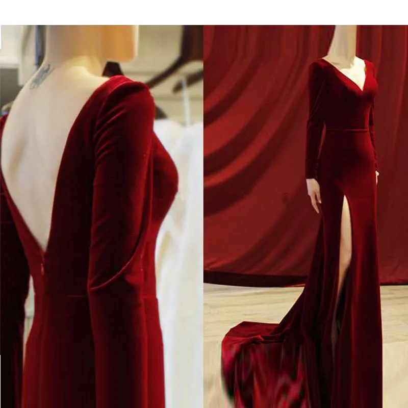 Burgundy Muslim Evening Dresses 2019 Mermaid V-neck Long Sleeves Velvet Islamic Dubai Saudi Arabic Long Elegant Evening Gown
Burgundy Muslim Evening Dresses 2019 Mermaid V-neck Long Sleeves Velvet Islamic Dubai Saudi Arabic Long Elegant Evening Gown