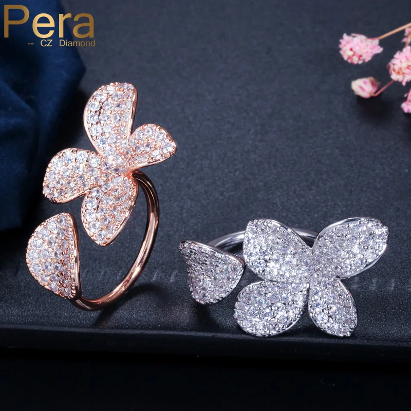 Pera New Fashion Open Cuff Design Big Flower Leaf Shape AAA+ Cubic Zirconia Stone Pave Elegant Women Finger Rings Jewelry R067
Pera New Fashion Open Cuff Design Big Flower Leaf Shape AAA+ Cubic Zirconia Stone Pave Elegant Women Finger Rings Jewelry R067