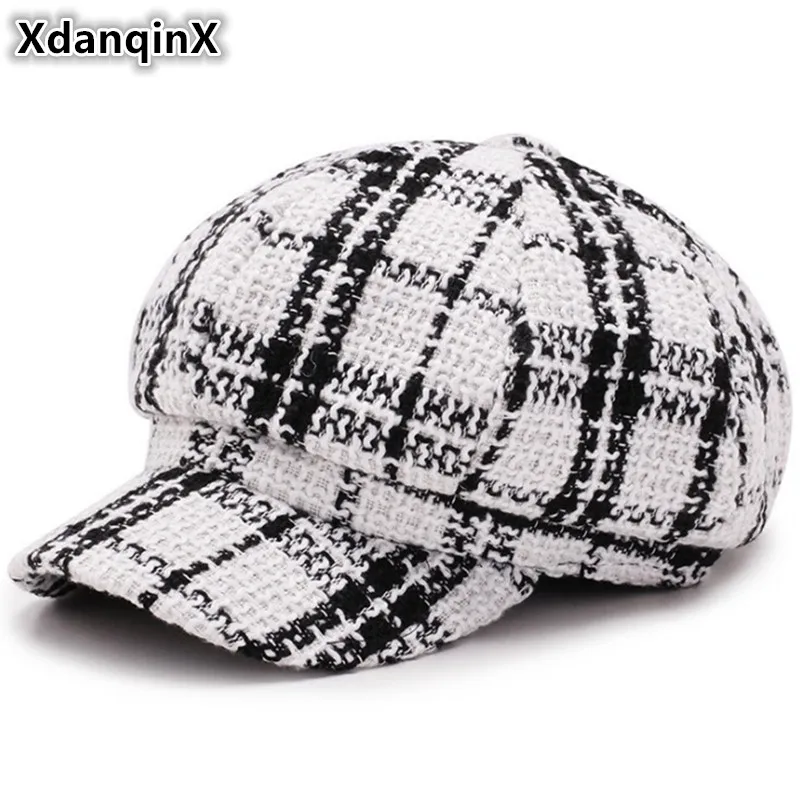 XdanqinX Autumn Winter Women's Hat British Trend Retro Newsboy Caps Gorras Mujer Elegant Female Beret Plaid Flat Cap For Women
XdanqinX Autumn Winter Women's Hat British Trend Retro Newsboy Caps Gorras Mujer Elegant Female Beret Plaid Flat Cap For Women