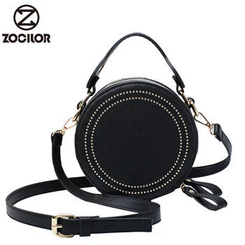 2019 fashion Circular rivet PU Leather Women Bags Retro Handbag Small Round Women Shoulder Mini Bag
2019 fashion Circular rivet PU Leather Women Bags Retro Handbag Small Round Women Shoulder Mini Bag