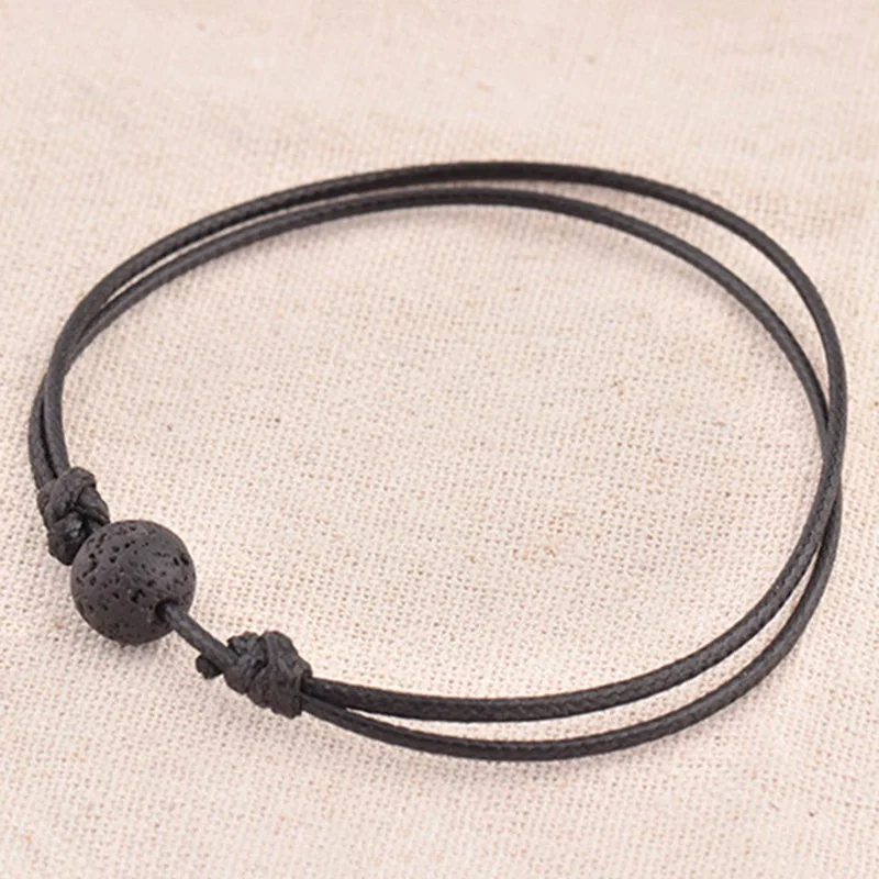 Simple Fashion Female Male Leather Bracelet Natural Black Lava Stone Rock Beads Adjustable Bracelets Essential Oil Diffuser 2019
Simple Fashion Female Male Leather Bracelet Natural Black Lava Stone Rock Beads Adjustable Bracelets Essential Oil Diffuser 2019