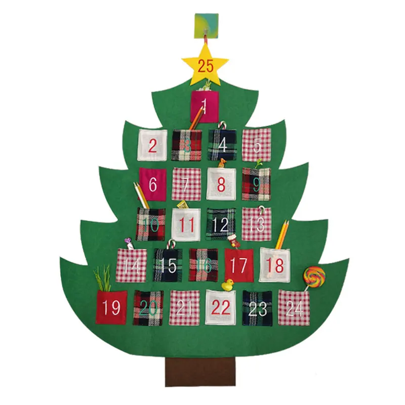 85*95cm Our Warm Plaid Felt Christmas Tree Advent Calendar New Year Countdown Pendant Gift Party Decoration Accessories For Home
85*95cm Our Warm Plaid Felt Christmas Tree Advent Calendar New Year Countdown Pendant Gift Party Decoration Accessories For Home