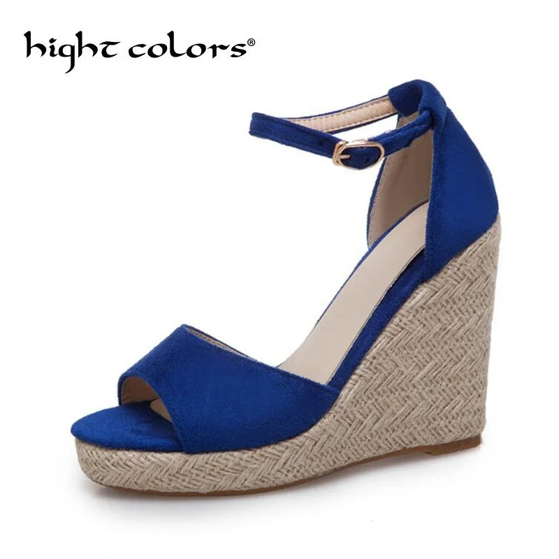 Plus Size Bohemian Women Sandals Ankle Strap Straw Platform Wedges For Female Shoes Flock High Heels Cover Heel Sandals
Plus Size Bohemian Women Sandals Ankle Strap Straw Platform Wedges For Female Shoes Flock High Heels Cover Heel Sandals