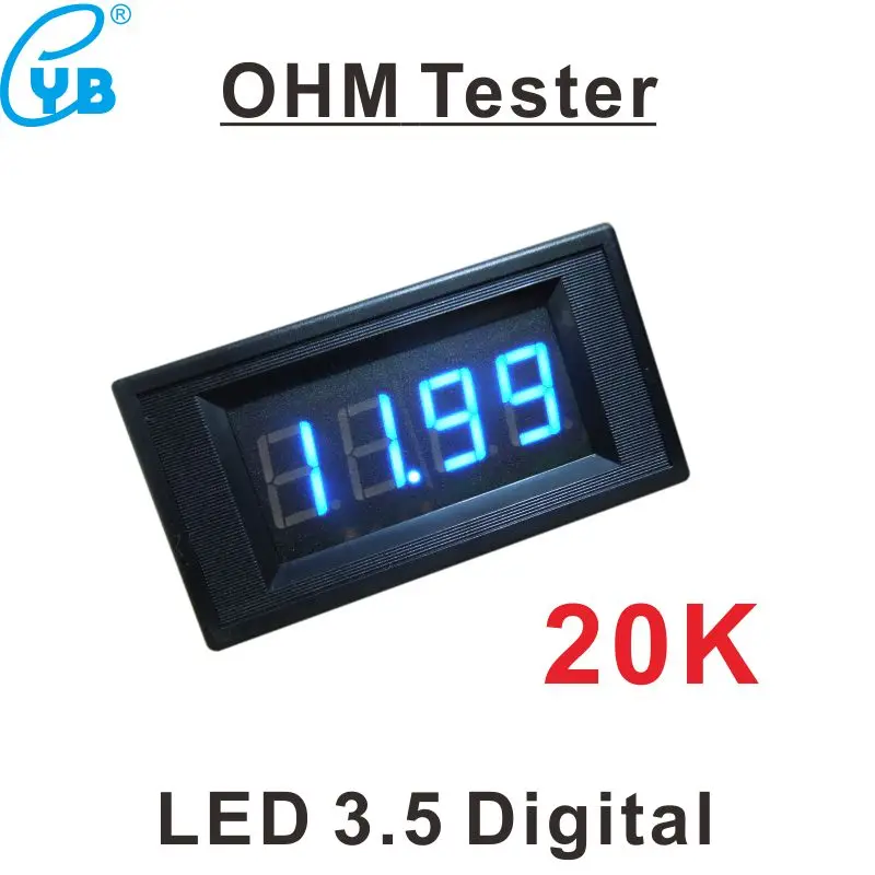 LED 3-1/2 Digital OHM Reader 20K Ohmmeter Resistance Meter Ohm Meter Resistance Gauge Resistant Metre Impedance Meter DC 5V
LED 3-1/2 Digital OHM Reader 20K Ohmmeter Resistance Meter Ohm Meter Resistance Gauge Resistant Metre Impedance Meter DC 5V