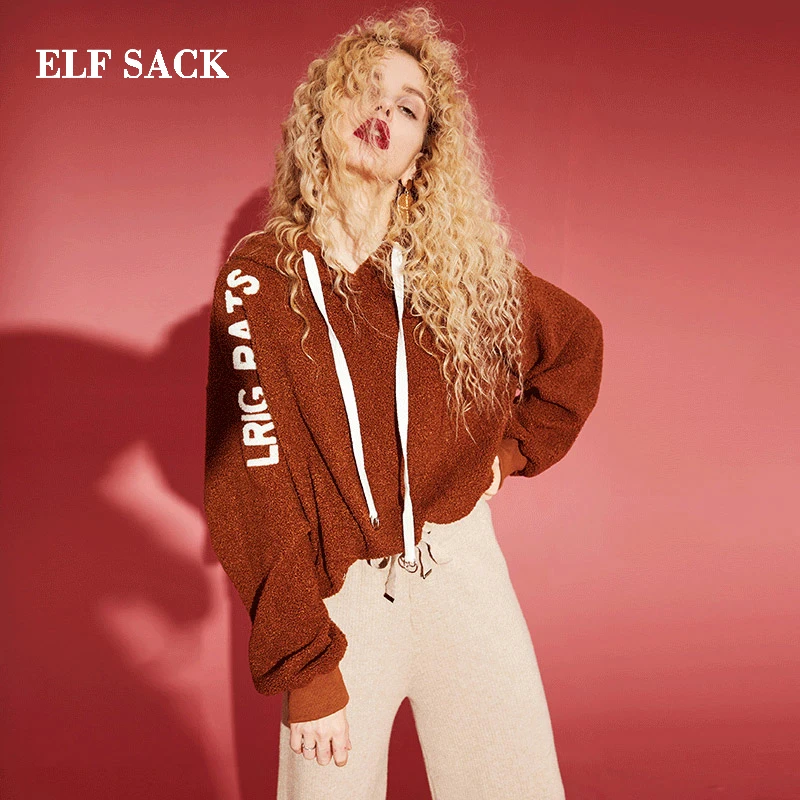 ELF SACK Winter New Fashion Sweatshirts Woman Knitted Casual Letter Pullovers Women Hoodies Full Long Femme Sudadera Streetwear
ELF SACK Winter New Fashion Sweatshirts Woman Knitted Casual Letter Pullovers Women Hoodies Full Long Femme Sudadera Streetwear