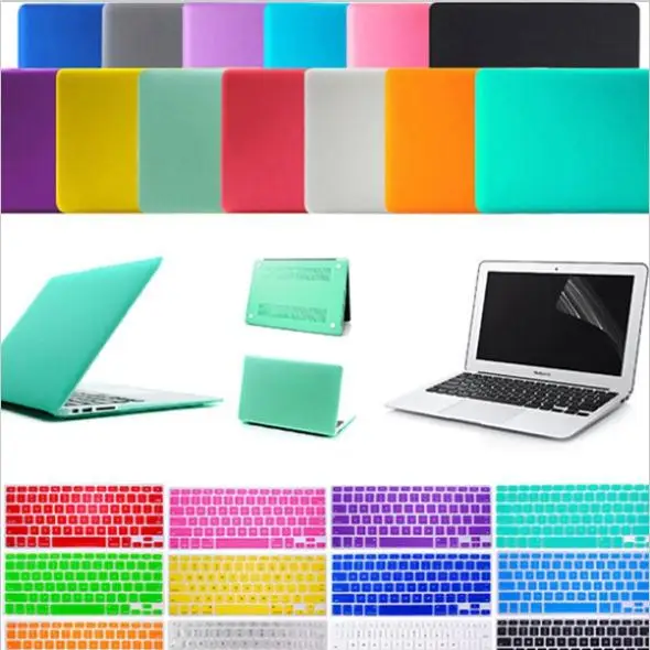 

3in1 Matte Hard Case Crystal Glossy Cover + Keyboard Skin + Screen Protection For 11" 12" 13" 15" New Macbook Air Retina Pro