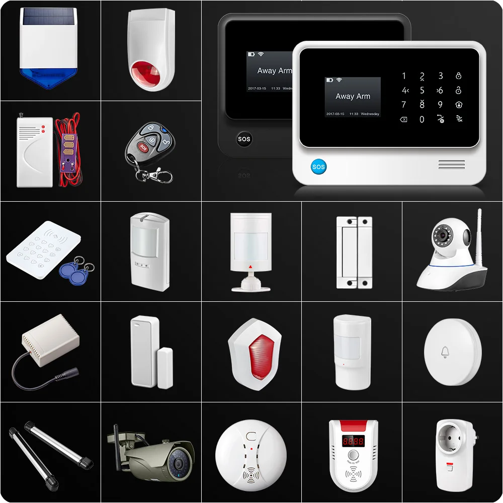 G90B 2.4G WiFi 2G SIM Card GSM GPRS SMS Wireless Home Security Alarm System Flash Siren PIR And Door Smoke Detector IP Camera
G90B 2.4G WiFi 2G SIM Card GSM GPRS SMS Wireless Home Security Alarm System Flash Siren PIR And Door Smoke Detector IP Camera