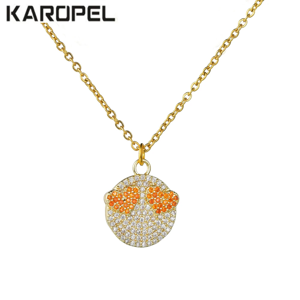 New Arrived CZ Micro Paved Funny Cute Emoji Smiley Necklace Charm Chain Trendy Necklaces & Pendants Women Jewelry Gift
New Arrived CZ Micro Paved Funny Cute Emoji Smiley Necklace Charm Chain Trendy Necklaces & Pendants Women Jewelry Gift