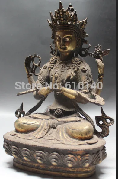 K@@AA@ 11" Tibet Buddhism bronze Pray Blessing Kwan-Yin 4 Hands Chenrezig Buddha Statue
K@@AA@ 11" Tibet Buddhism bronze Pray Blessing Kwan-Yin 4 Hands Chenrezig Buddha Statue