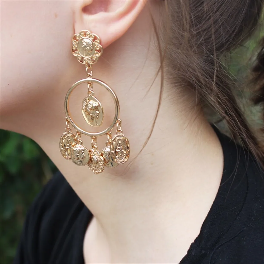 TRENDY EARRINGS GOLD COLOR PLATING FACE ENGRAVED COIN LARGE STUD EARRINGS FOR WOMEN GIRL
TRENDY EARRINGS GOLD COLOR PLATING FACE ENGRAVED COIN LARGE STUD EARRINGS FOR WOMEN GIRL