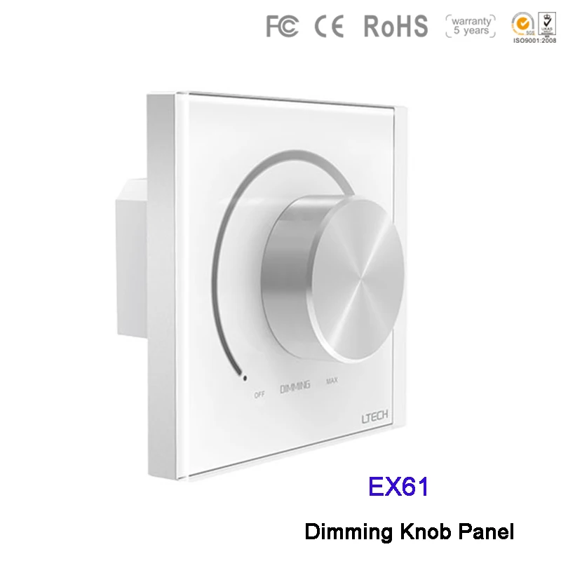 LTECH EX61 Dimming Knob Panel AC100~240V RF 2.4GHz DMX512 protocol 2 in 1 switch Controller for single color led strip lights
LTECH EX61 Dimming Knob Panel AC100~240V RF 2.4GHz DMX512 protocol 2 in 1 switch Controller for single color led strip lights