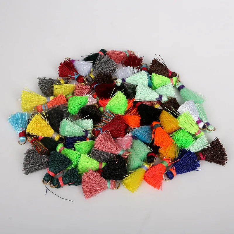 20PCS/pack Small Mini Tassel with Ring Mixed Color Party Bag Dress Decorative Tassels Jewelry Clothing Findings | Украшения и