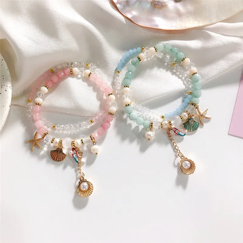 2019 Bohemian Style Ocean Series Beaded Crystal Lovely Shell Starfish Double Layer Bracelets For Women Sweet Hand Jewelry Gifts
2019 Bohemian Style Ocean Series Beaded Crystal Lovely Shell Starfish Double Layer Bracelets For Women Sweet Hand Jewelry Gifts