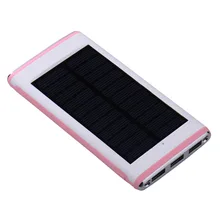 Universal 10000mAh Solar Power Bank 3 USB Port External Battery Pack With LED light for iphone Samsung Huawei Xiaomi
